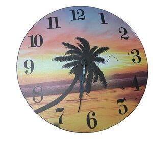 Palm Tree/ Beach Wall Clock